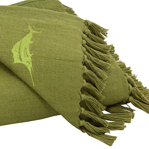 Tommy Bahama Canvas Fringe Throw Blanket, 50 x 60, Green
