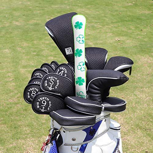 Golf Alignment Stick Covers Lucky Clover Holds 2 Sticks Leather Elegant Stick Holder Golf Club Protector - JOY2ESpree