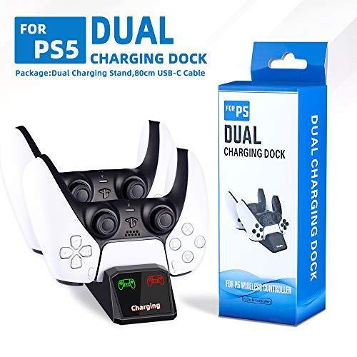 Controller Charger for PS5, Dual USB C Ports PS5 Controller Charging Station Dock for Sony Playstation 5 DualSense Wireless Controller - JOY2ESpree