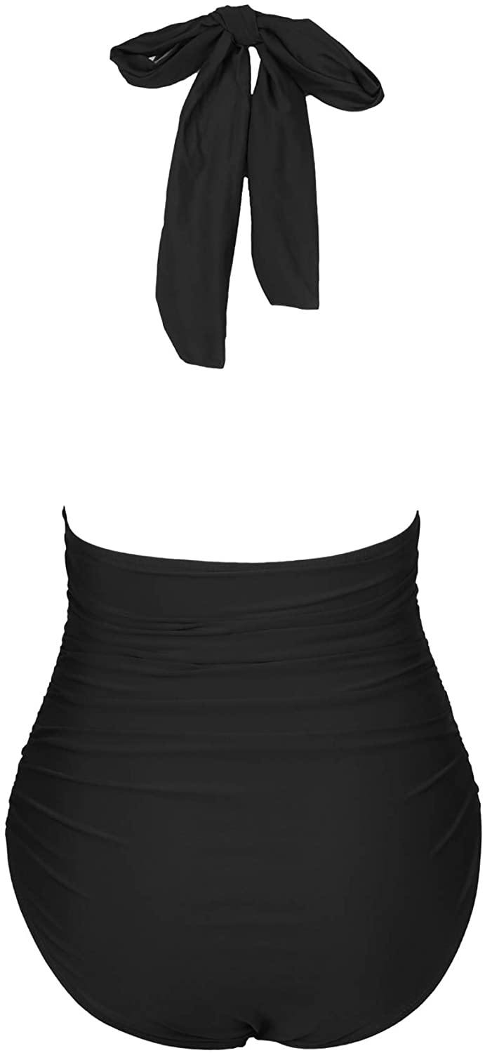 CUPSHE Women's One Piece Swimsuit Halter Tummy Control Multiway Swimwear Bathing Suits - JOY2ESpree