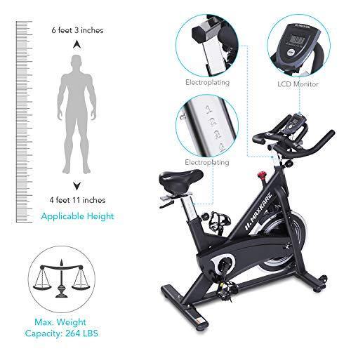 MaxKare Magnetic Exercise Bikes Stationary Belt Drive Indoor Cycling Bike with High Weight Capacity Adjustable Magnetic Resistance w/LCD Monitor - JOY2ESpree