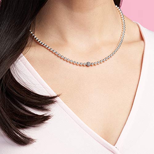 Pandora Jewelry Beads and Pave Cubic Zirconia Necklace in Sterling Silver, 17.7" - JOY2ESpree