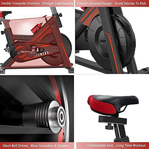 VIEWALL Indoor Cycling Bike, Exercise Bike Stationary for Home Gym Cardio Workouts with LCD Monitor, Belt Drive, iPad Holder (300 Lbs Weight Capacity) - JOY2ESpree