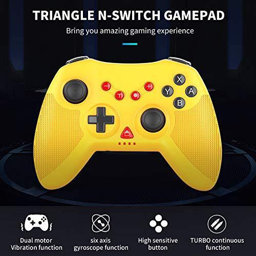 STOGA Wireless Controller for Switch, Proslife Gamepad Joystick with Auto Turbo, 6-Axis Gyro, Replacement for Nintendo Switch controller, Yellow - JOY2ESpree
