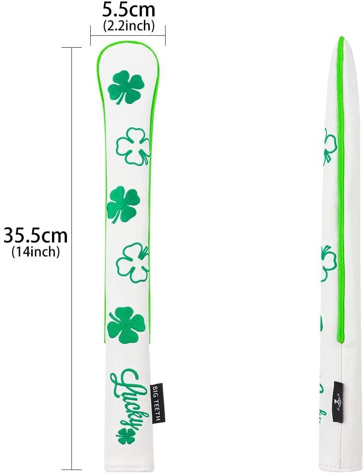 Golf Alignment Stick Covers Lucky Clover Holds 2 Sticks Leather Elegant Stick Holder Golf Club Protector - JOY2ESpree