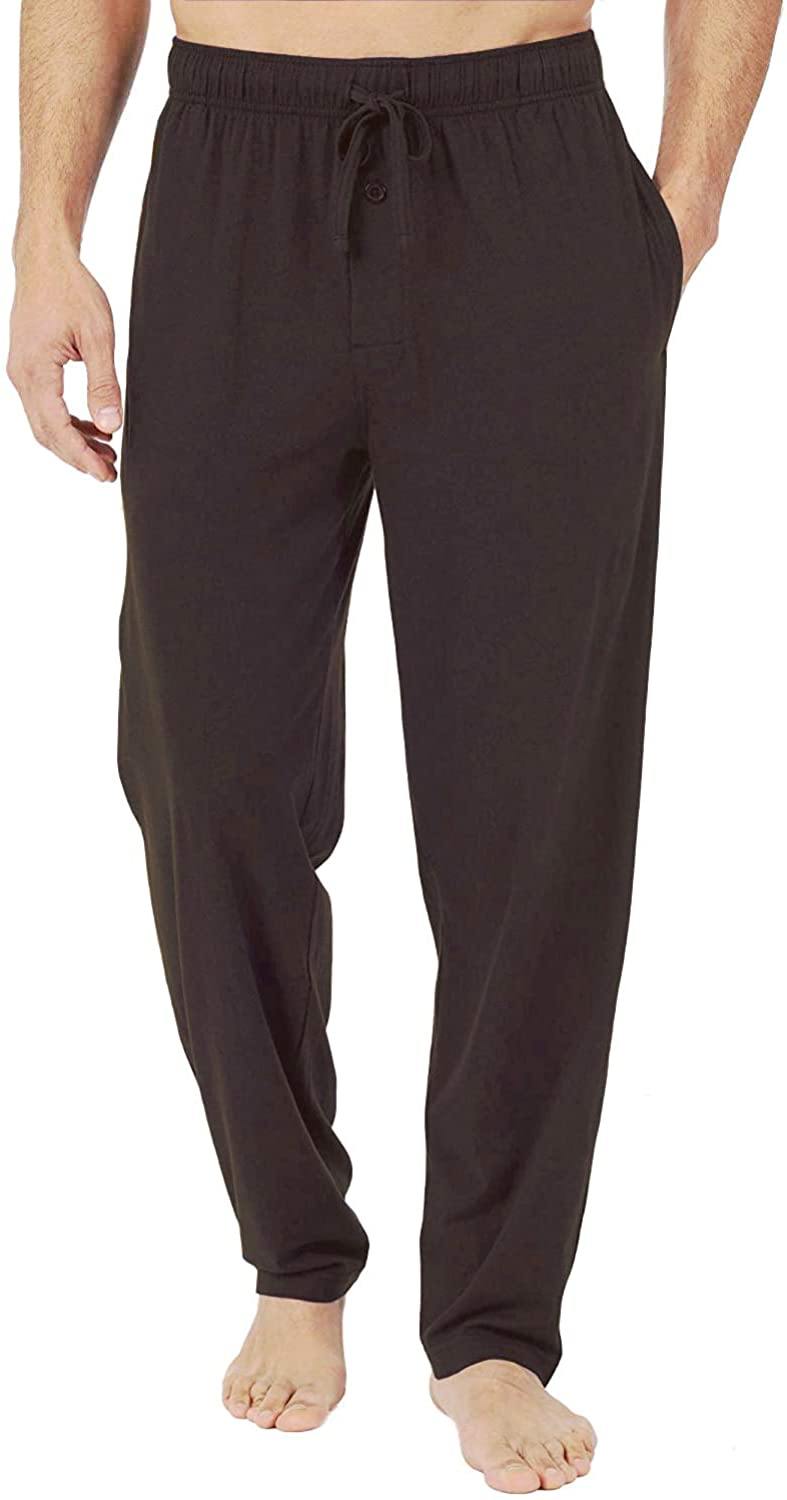 Bintangor Men's Sleep Pajama Pants 100% Cotton Knit Elastic Waistband Lounge Wear Long