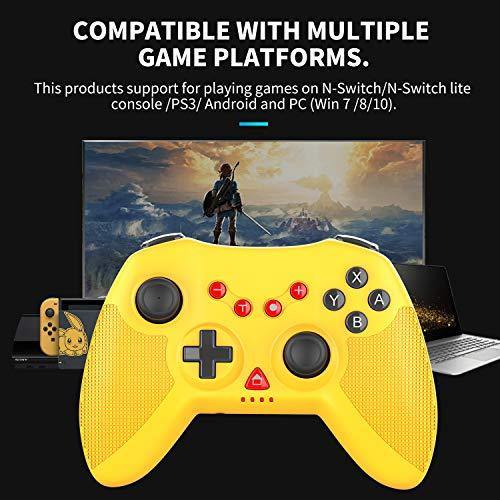 STOGA Wireless Controller for Switch, Proslife Gamepad Joystick with Auto Turbo, 6-Axis Gyro, Replacement for Nintendo Switch controller, Yellow - JOY2ESpree