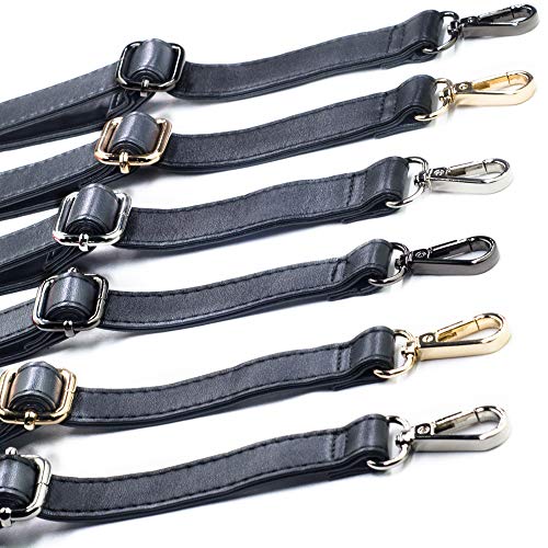 SUPXINJIA Leather Purse Strap Replacement - Adjustable for Handbags Crossbody or Shoulder Bags 34-59 Inch Long, 0.7 Inch Wide, Black with Gold Clasp