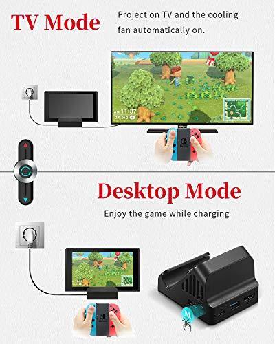 Switch Dock, TV Projection Charging Dock for Switch, Cooling Fan Compact 4K HDMI Adapter - JOY2ESpree