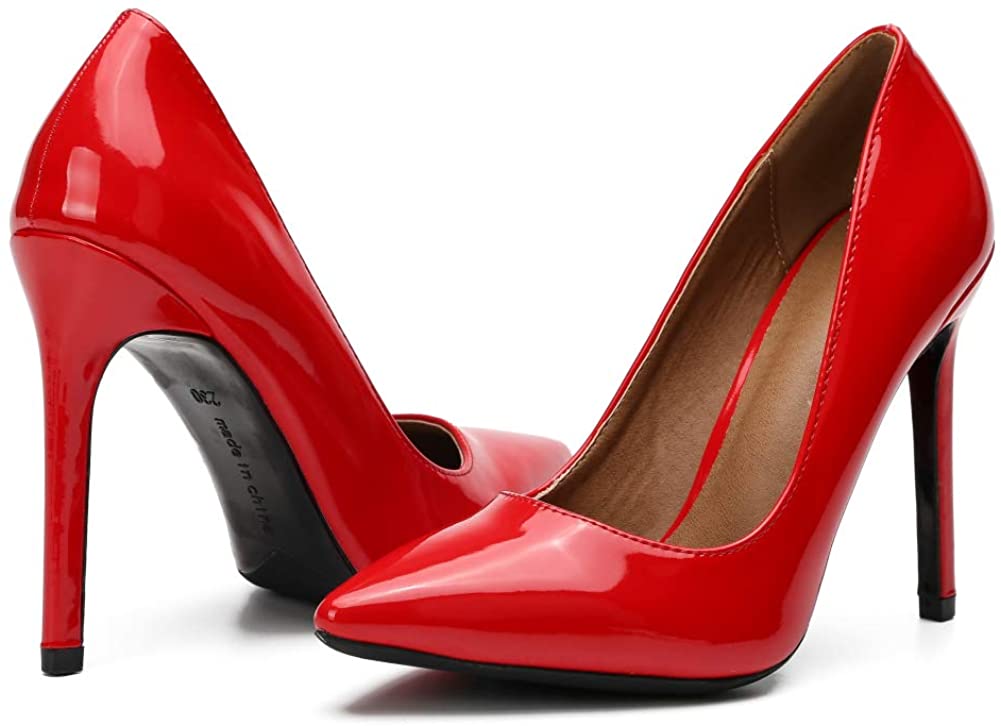 LIURUIJIA Womens Stiletto Pumps Pointed Toe High Heel Slip On Wedding Party Office Shoes 666