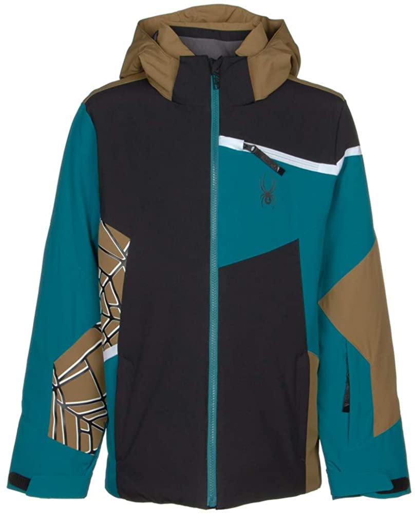 Spyder Boy’s Challenger Ski Jacket – Kids Full Zip Hooded Winter Coat