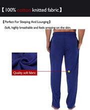 
                        
                          Muat gambar ke penampil Galeri, Bintangor Men's Sleep Pajama Pants 100% Cotton Knit Elastic Waistband Lounge Wear Long
                        
                      
