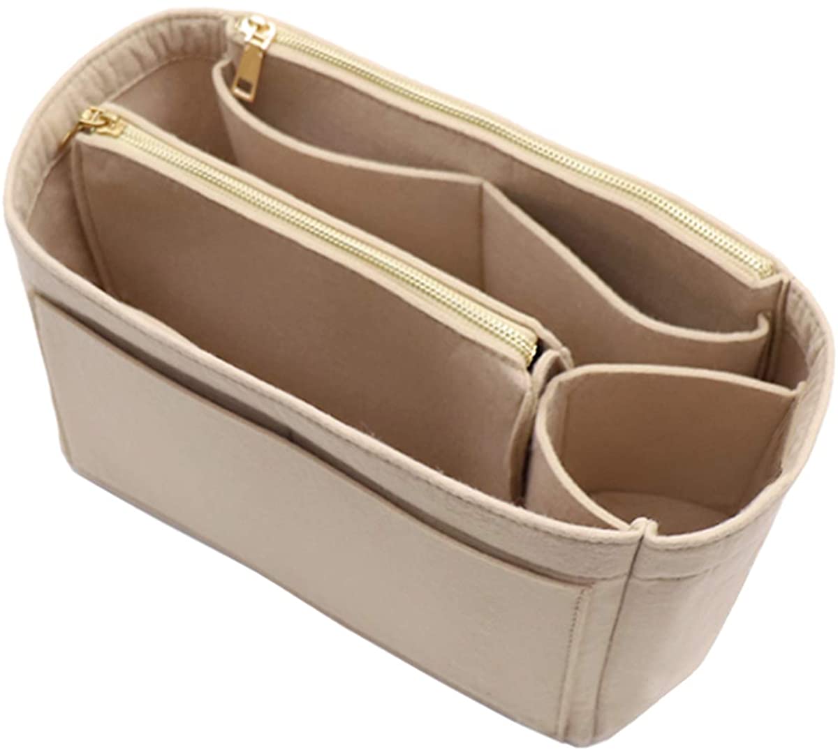Felt Purse Bag Organizer Insert with zipper Bag Tote Shaper Fit Speedy Neverfull MM GM