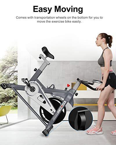 BARWING Magnetic Indoor Cycling Bike Exercise Bike Stationary Workout Bike with Professional Handlebar for Home Use Gray - JOY2ESpree