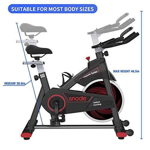SNODE Indoor Cycling Bike with APP, Magnetic Exercise Bike with Tablet Holder, Stationary Bike Compatible with ZWIFT, Kinomap - JOY2ESpree