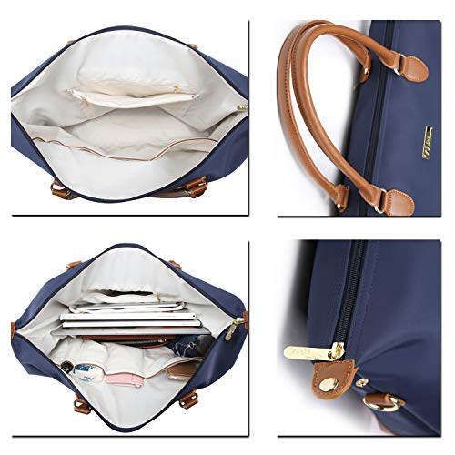 NNEE Large Oversized Water Resistance Nylon Tote Bag With Multiple Pocket Design (Navy)