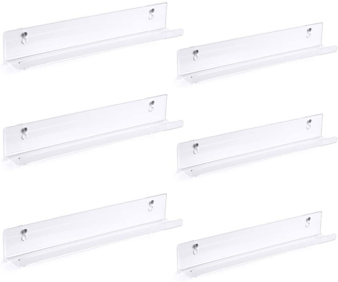 NIUBEE Black Vinyl Record Shelf Wall Mount 6 Pack - JOY2ESpree