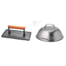 
                        
                          Muat gambar ke penampil Galeri, Cuisinart CGPR-221, Cast Iron Grill Press (Wood Handle) &amp; CMD-108 Melting Dome, 9",Stainless steel - JOY2ESpree
                        
                      