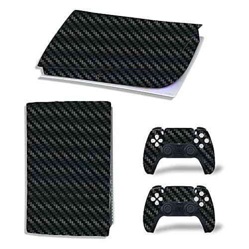 PS5 digital edition black carbon fiber skin sticker wrap playstation 5 console controllers dustproof vinyl cover decal case - JOY2ESpree