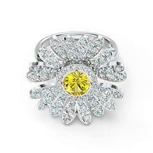 
                        
                          Load image into Gallery viewer, Swarovski Eternal Flower Ring Movable Yellow Rhodium Plated - JOY2ESpree
                        
                      
