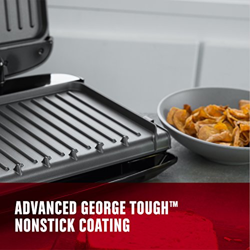 George Foreman Rapid Grill Series, 5-Serving Removable Plate Electric Indoor Grill and Panini Press, Black, RPGV3801BK - JOY2ESpree