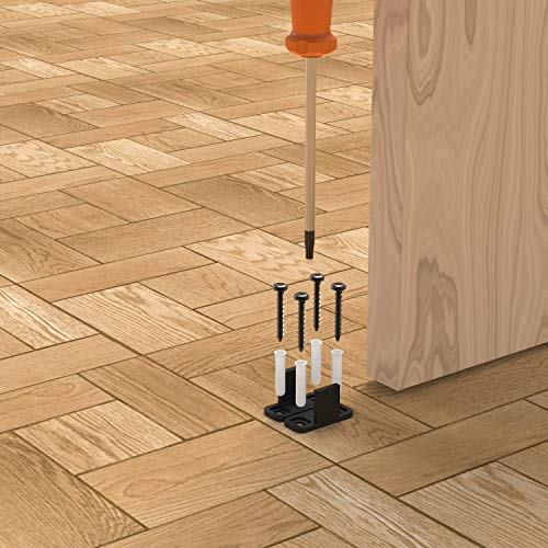 Sliding Barn Door Floor Guides - Black Closet Door Guides (4 Pack) by Island Hardware