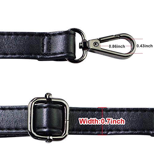 SUPXINJIA Leather Purse Strap Replacement - Adjustable for Handbags Crossbody or Shoulder Bags 34-59 Inch Long, 0.7 Inch Wide, Black with Gold Clasp