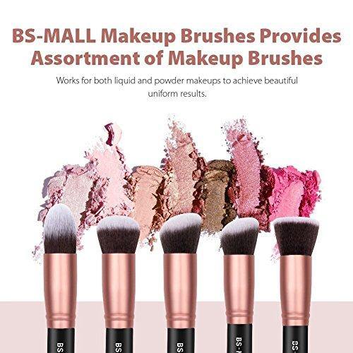 BS-MALL Makeup Brushes Premium Synthetic Foundation Powder Concealers Eye Shadows Makeup 14 Pcs Brush Set, Rose Golden, 1 Count