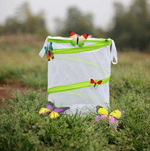 Alezywels Butterfly Habitat Insect Cage - Round Pop Up Mesh Net 12 x 14 Inches Tall with Side and Top Windows - JOY2ESpree