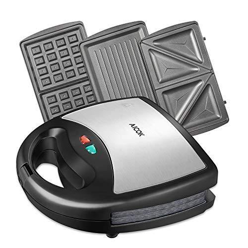 Aicok Sandwich Maker, Waffle Maker, Sandwich Grill, 750-Watts - JOY2ESpree