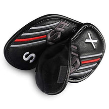 
                        
                          Load image into Gallery viewer, Big Teeth Golf Head Covers 10Pcs Long Neck USA Stripe Pattern Synthetic Leather with Number Tag for Titleist Taylormade Callaway Ping - JOY2ESpree
                        
                      