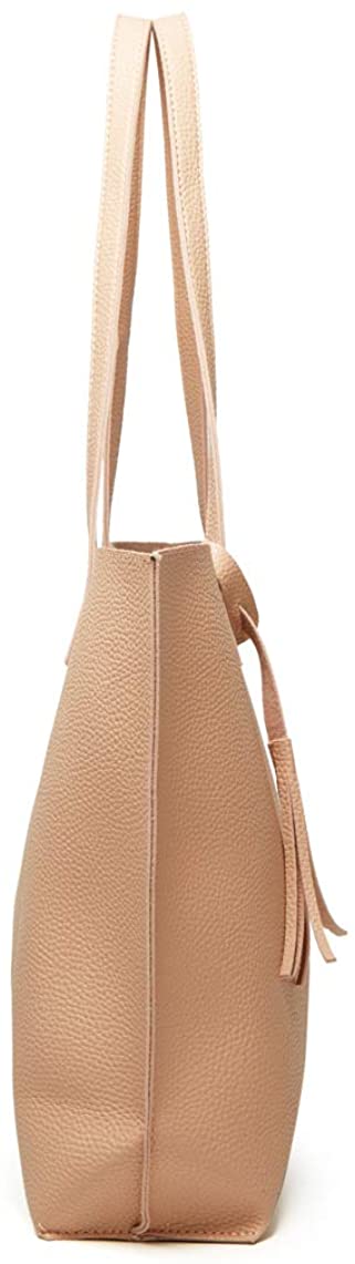 Women's Soft Faux Leather Tote Shoulder Bag from Dreubea, Big Capacity Tassel Handbag
