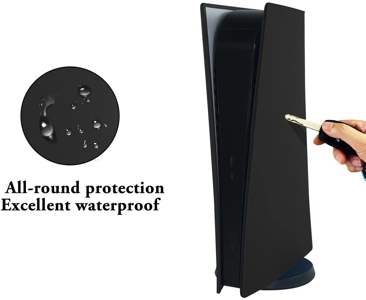 DMLNN PS5 Silicone Skin Cover, Dustproof Anti-Scratch Anti-Fall Waterproof Protector Case for Sony Playstation 5 Disk Edition (Disk Edition, Black) - JOY2ESpree