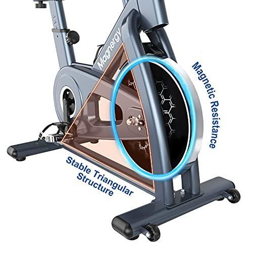 Magnergy Spin Bike, Magnetic Indoor Stationary Bike With LCD To-Plan Fitness Cadence Monitor - JOY2ESpree
