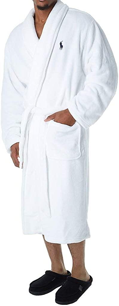 Polo Ralph Lauren Men's Microfiber Plush Long Sleeve Shawl Collar Robe