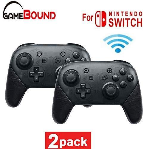 Wireless pro Game Controller 2-Pack for Nintendo Switch by Gamebound (2 Pack Black) - JOY2ESpree