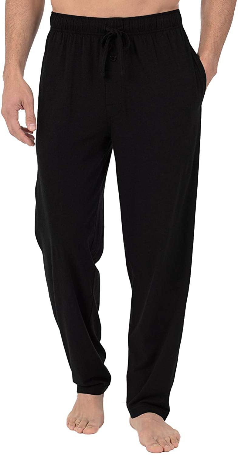 Bintangor Men's Sleep Pajama Pants 100% Cotton Knit Elastic Waistband Lounge Wear Long