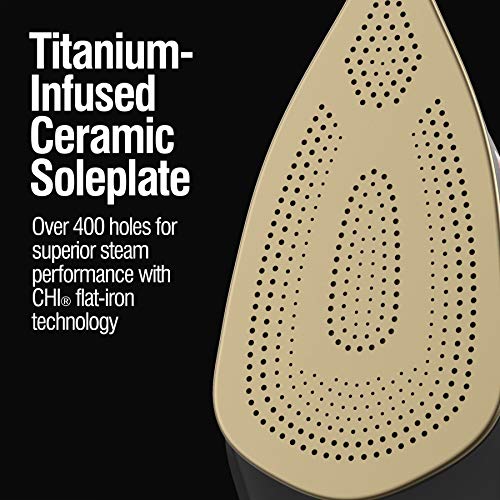CHI Steam Iron for Clothes with Titanium Infused Ceramic Soleplate, 1700 Watts