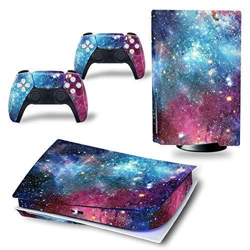 PS5 Console and Controller Skin Vinyl Sticker Decal Cover for PlayStation 5 Console and Controllers, Disk Edition -Starry Galaxy - JOY2ESpree
