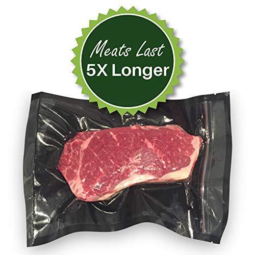 FoodVacBags 11" X 16" Zipper Gallon Bags, Black Back & Clear Front, 50 Count, Resealable, Precut - JOY2ESpree