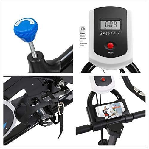 SUIPGAN Exercise Bike, Indoor Cycling Bike Stationary, Workout Bike for Home Cardio Gym with Tablet Mount, Pulse Sensor and LCD Monitor (Black/Blue) - JOY2ESpree