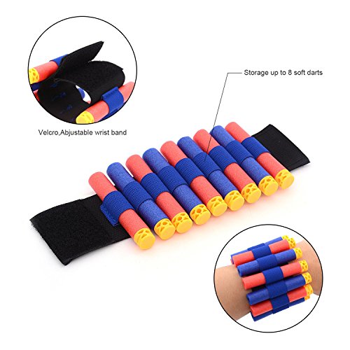 Kids Tactical Vest Kit for Nerf N-strike Elite Series with 50 Bullets Refill Darts + 2 Reload Clips + Face Tube Mask + Protective Glasses + hand wrist band