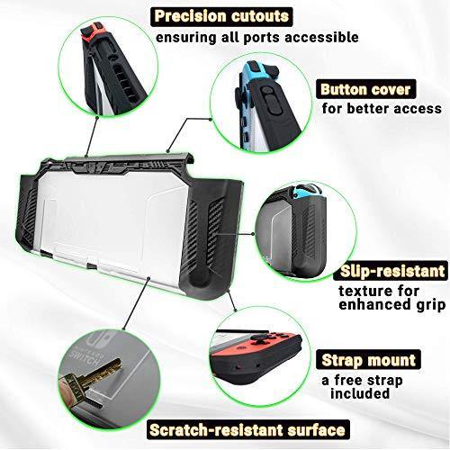 Innoc Switch Case Dockable Case for Nintendo Switch with Screen Protector and Thumb Caps - JOY2ESpree