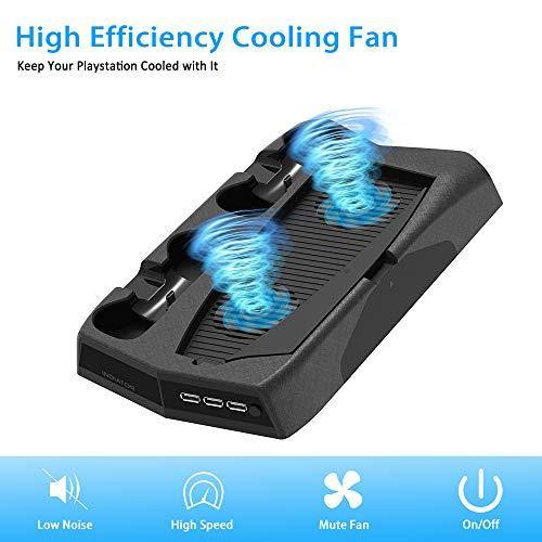 PS5 Console Cooling Fan, Arespark Playstation5 Vertical Edition Console Cooling Stand with Dualsense Controller Charge Station & Game Slots - JOY2ESpree