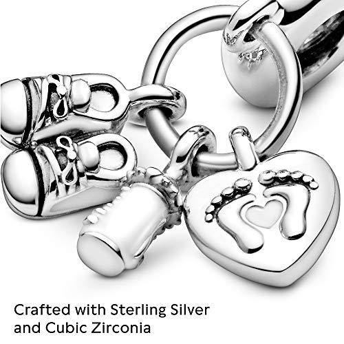 Pandora Jewelry Baby Bottle and Shoes Dangle Cubic Zirconia Charm in Sterling Silver - JOY2ESpree