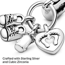 
                        
                          Load image into Gallery viewer, Pandora Jewelry Baby Bottle and Shoes Dangle Cubic Zirconia Charm in Sterling Silver - JOY2ESpree
                        
                      
