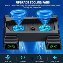 
                        
                          Load image into Gallery viewer, BEBONCOOL PS5 Stand PS5 Cooling Station for Playstation 5 Console, PS5 Stand Cooling Fan with Controller Charger &amp; 13 Game Storage - JOY2ESpree
                        
                      