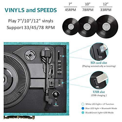 Vinyl Record Player with Speakers Wireless Turntables - JOY2ESpree