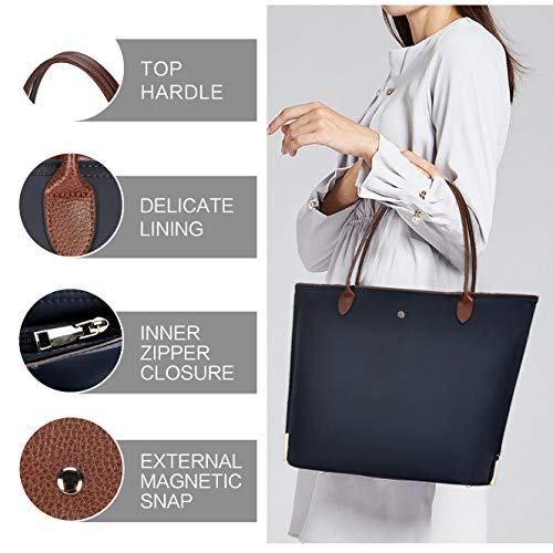 Sunny Snowy Laptop Tote Bag,15 Inch Water Resistant Nylon Laptop Bag for Women Lightweight Tote Bag with Durable Handle,blue