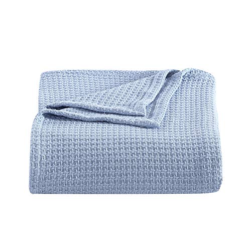 Tommy Bahama Home | Bahama Coast | Blanket-100% Cotton, Hypoallergenic & Ultra-Soft, All Season Bedding, Full/Queen, Blue